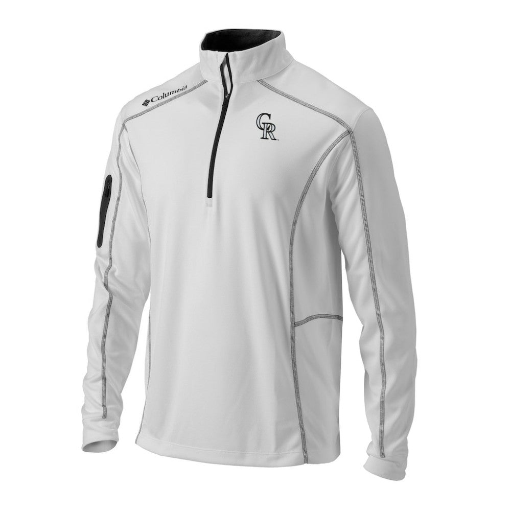 Colorado Rockies Omni-Wick Shotgun Quarter-Zip Pullover White