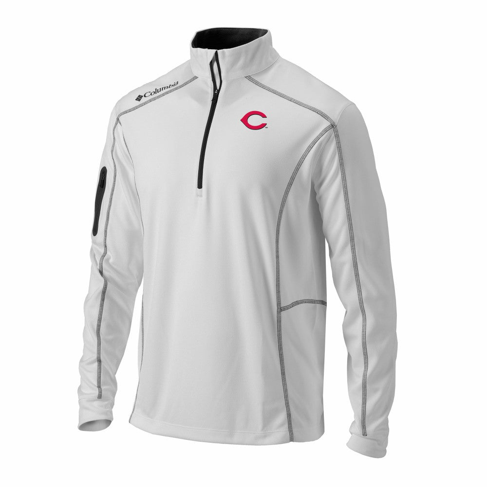 Cincinnati Reds Omni-Wick Shotgun Quarter-Zip Pullover White