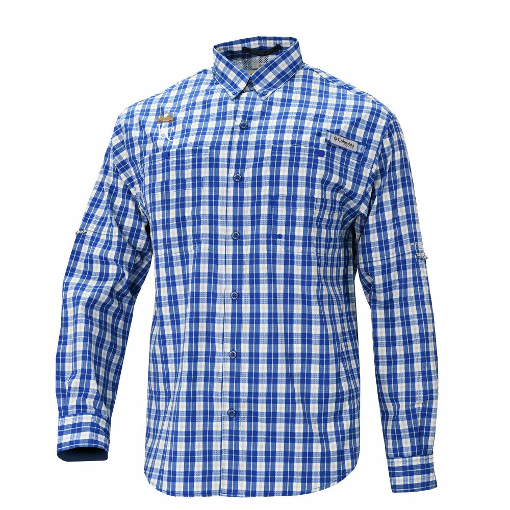 Kansas City Royals Super Tamiami Omni-Shade Long Sleeve Button-Down Shirt Royal
