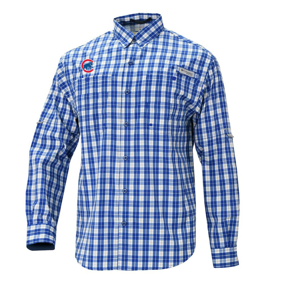 Chicago Cubs Super Tamiami Omni-Shade Long Sleeve Button-Down Shirt Royal