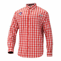 Toronto Blue Jays Super Tamiami Omni-Shade Long Sleeve Button-Down Shirt Red