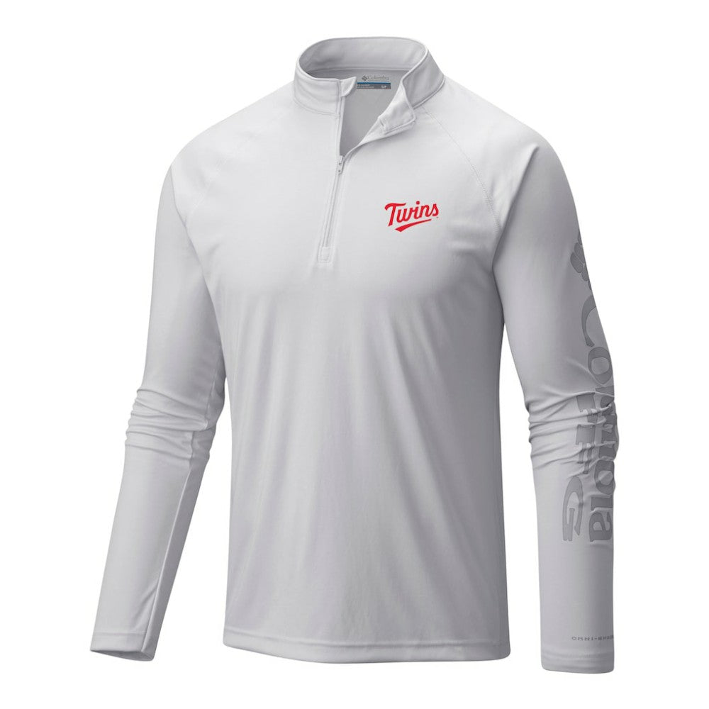 Minnesota Twins Terminal Tackle Omni-Wick Raglan Quarter-Zip Pullover White