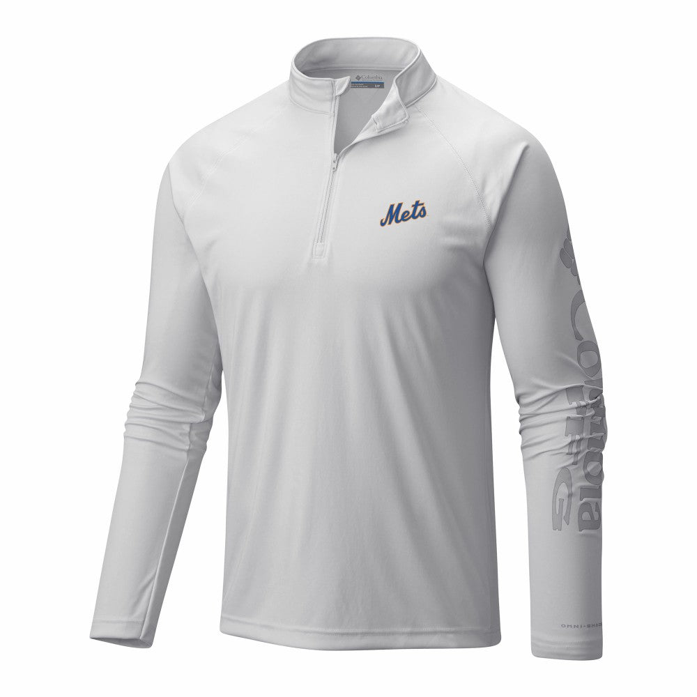 New York Mets Terminal Tackle Omni-Wick Raglan Quarter-Zip Pullover White