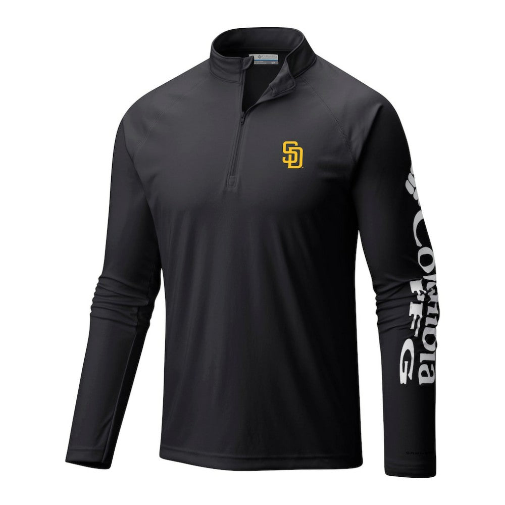 San Diego Padres Terminal Tackle Omni-Wick Raglan Quarter-Zip Pullover Black