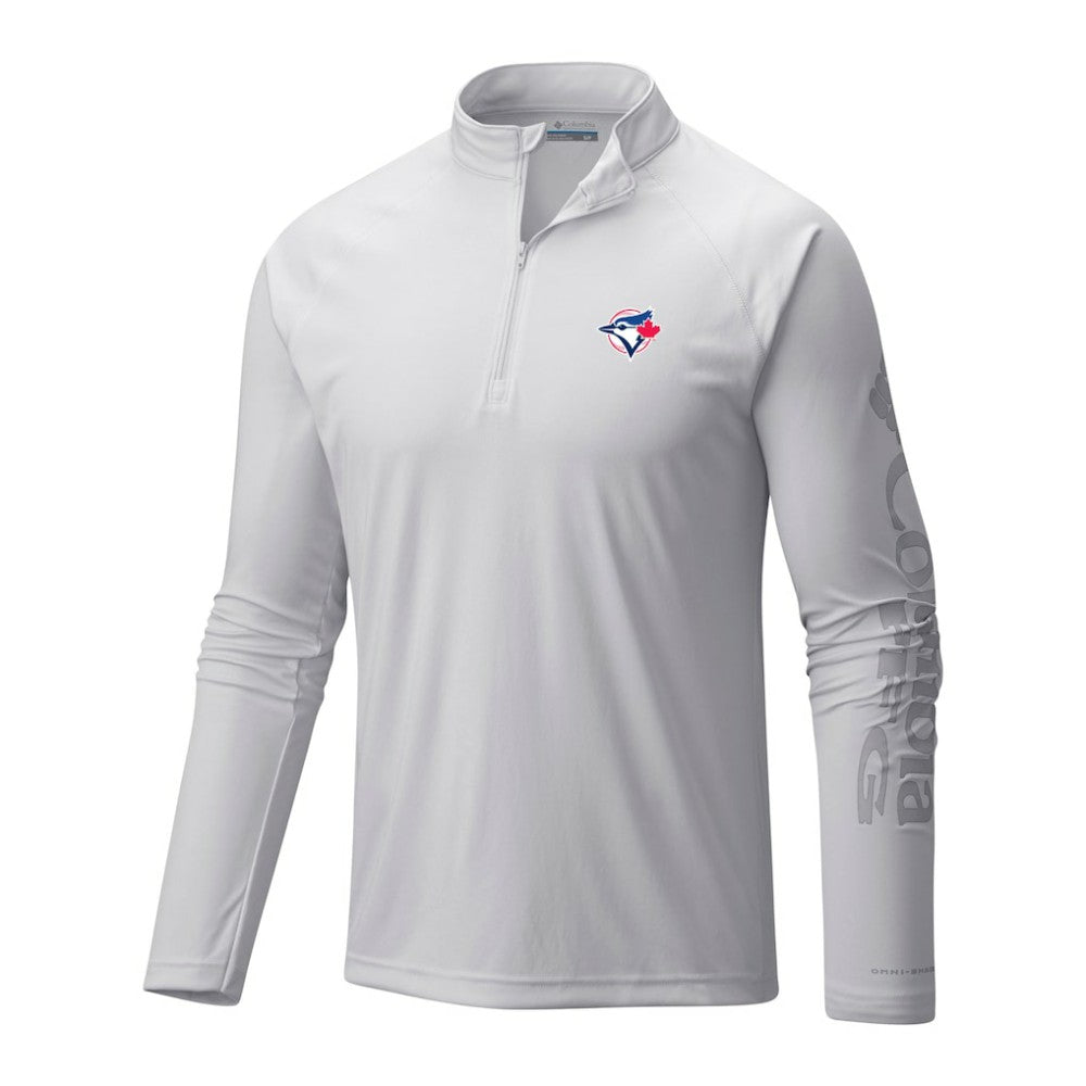 Toronto Blue Jays Terminal Tackle Omni-Wick Raglan Quarter-Zip Pullover White