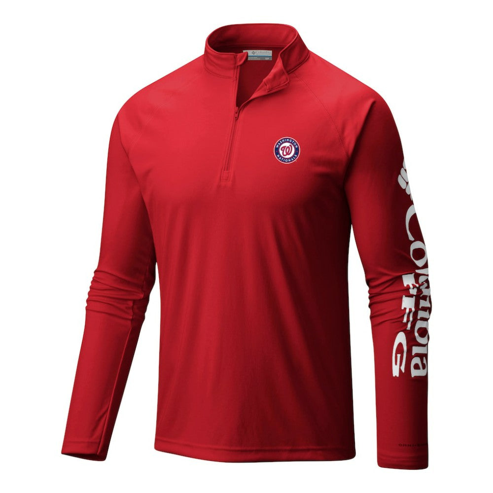 Washington Nationals Terminal Tackle Omni-Wick Raglan Quarter-Zip Pullover Red