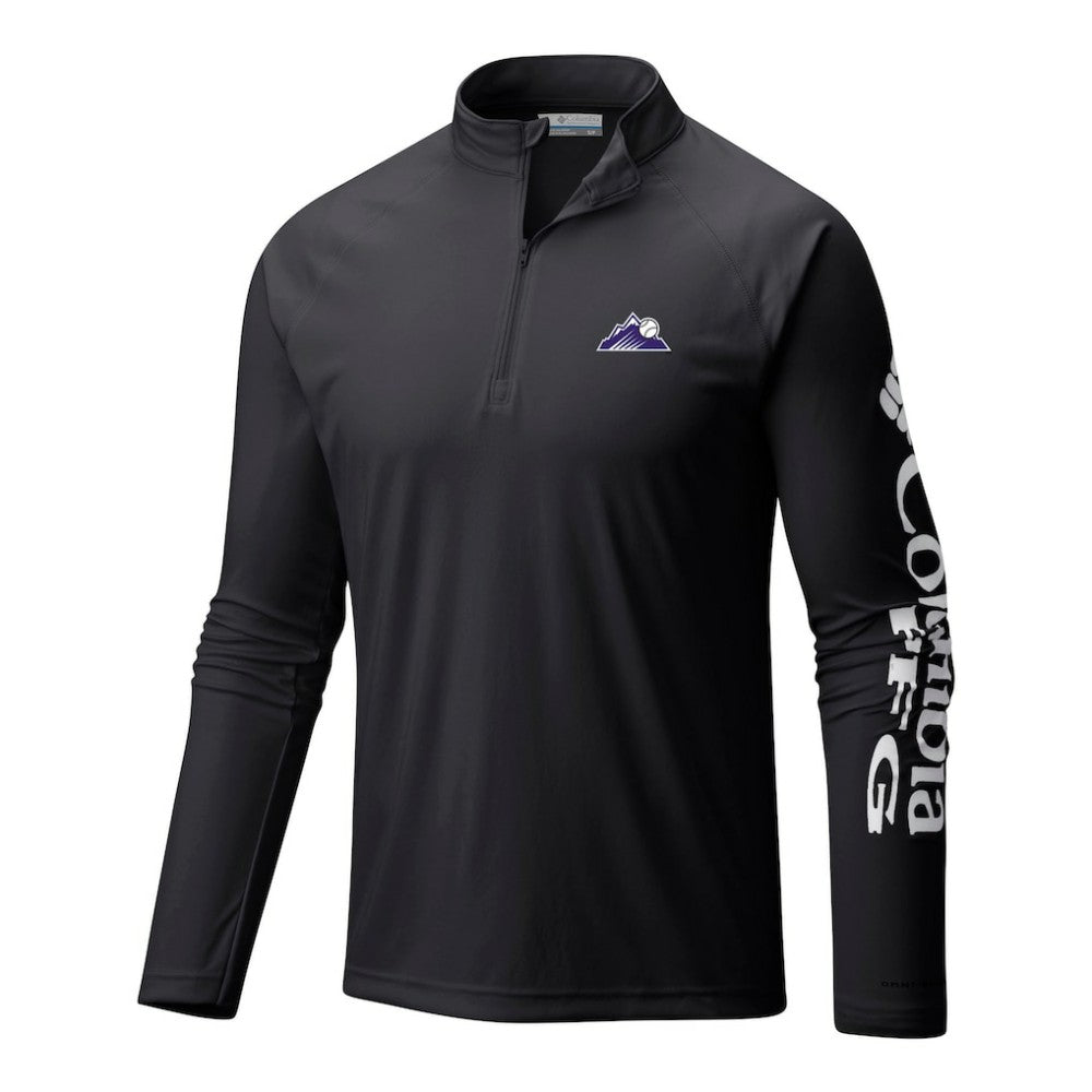 Colorado Rockies Terminal Tackle Omni-Wick Raglan Quarter-Zip Pullover Black