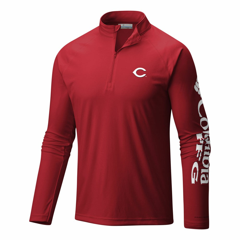 Cincinnati Reds Terminal Tackle Omni-Wick Raglan Quarter-Zip Pullover Red