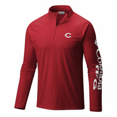 Cincinnati Reds Terminal Tackle Omni-Wick Raglan Quarter-Zip Pullover Red