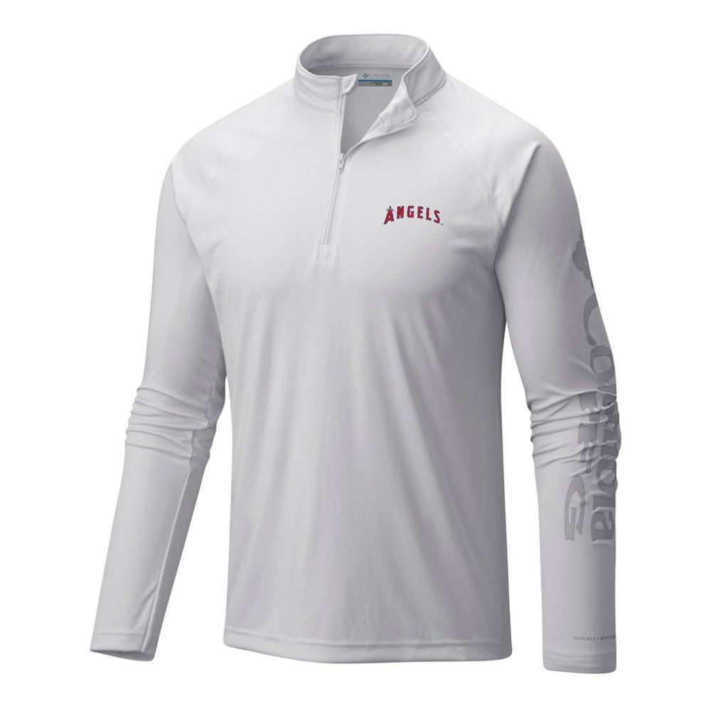 Los Angeles Angels Terminal Tackle Omni-Wick Raglan Quarter-Zip Pullover White