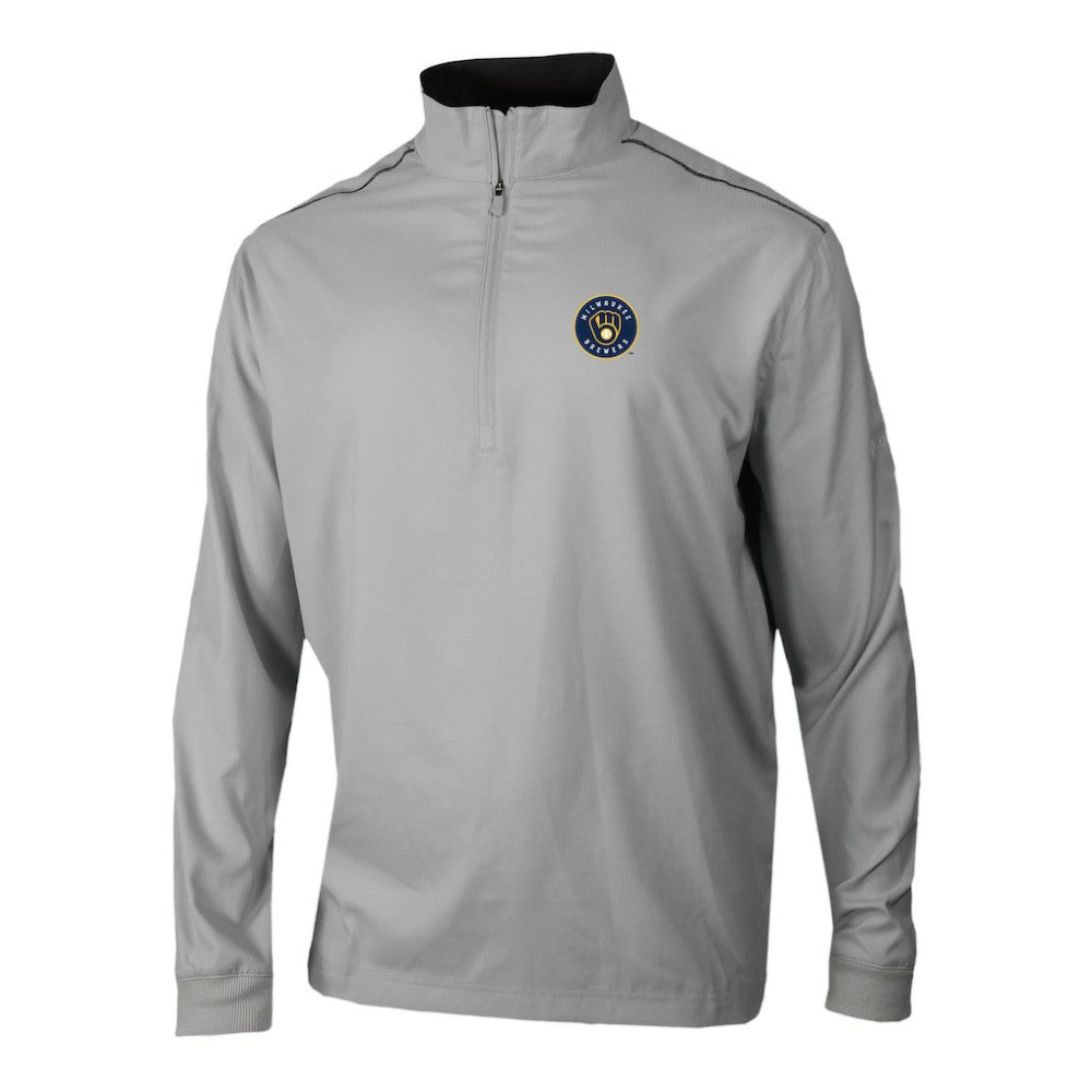 Milwaukee Brewers Omni-Wick Bogey's Paradise Quarter-Zip Pullover Gray