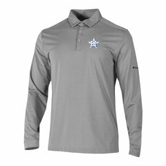 Houston Astros Omni-Wick Pin High Long Sleeve Polo Gray