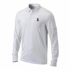 Los Angeles Angels Omni-Wick Pin High Long Sleeve Polo White