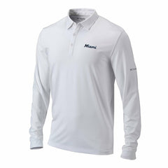 Miami Marlins Omni-Wick Pin High Long Sleeve Polo White