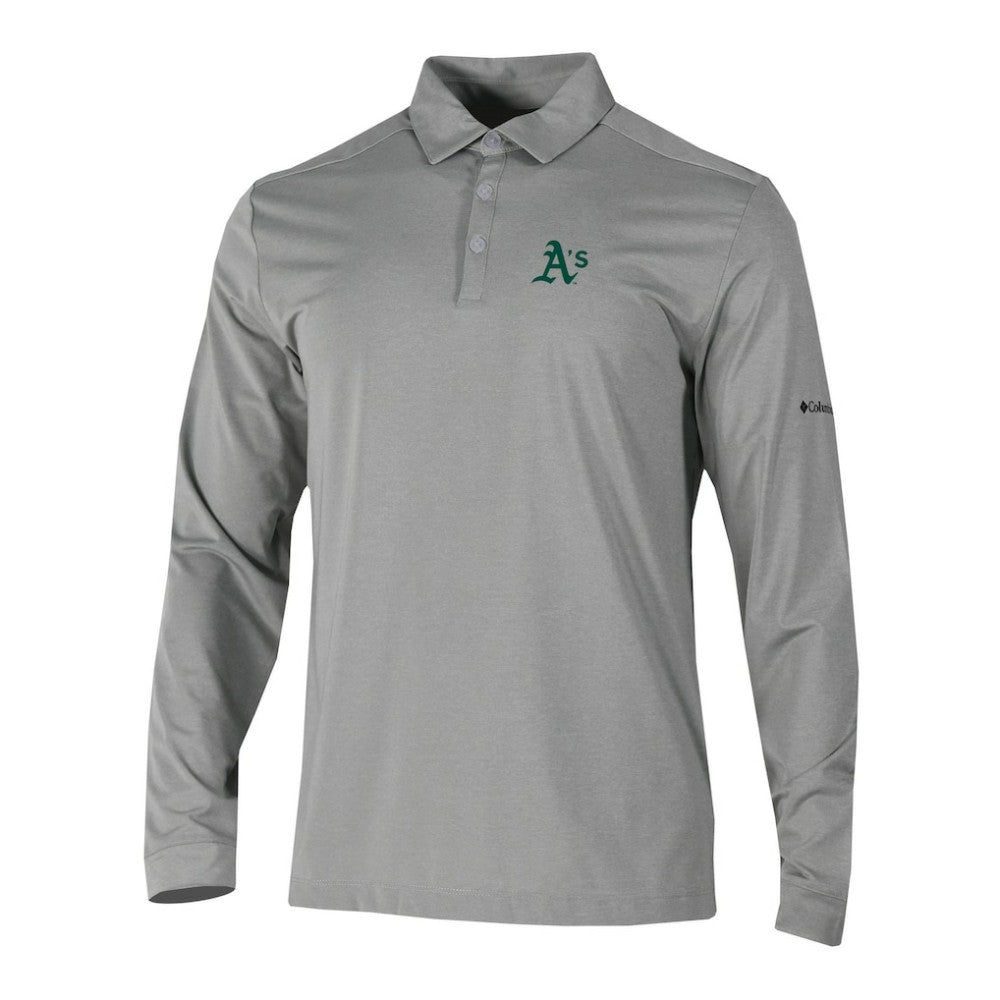 Athletics Omni-Wick Pin High Long Sleeve Polo Gray