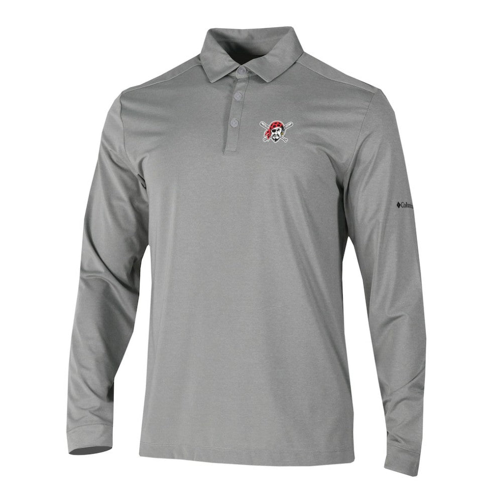 Pittsburgh Pirates Omni-Wick Pin High Long Sleeve Polo Gray