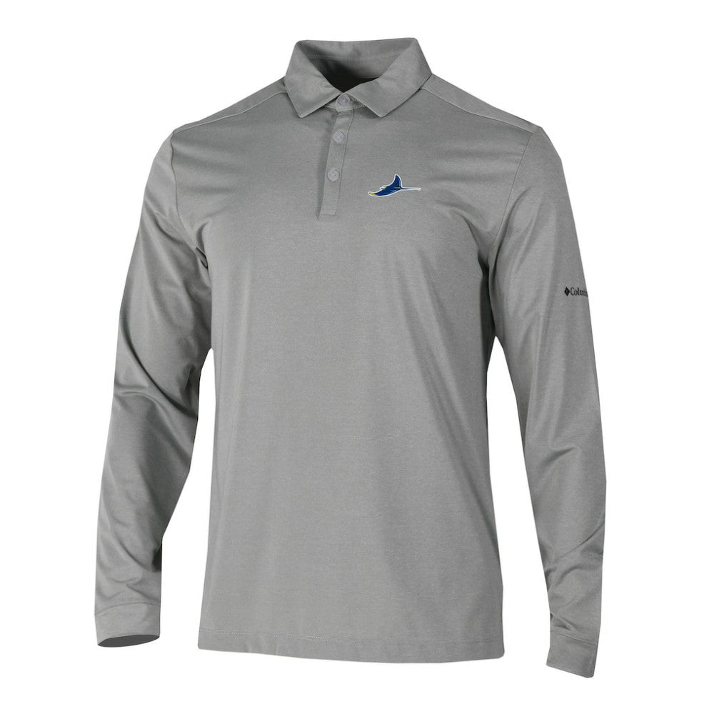 Tampa Bay Rays Omni-Wick Pin High Long Sleeve Polo Gray