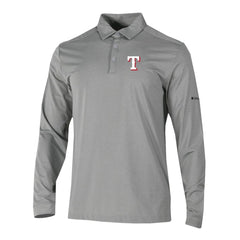 Texas Rangers Omni-Wick Pin High Long Sleeve Polo Gray