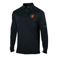 Baltimore Orioles Omni-Wick Pin High Long Sleeve Polo Black