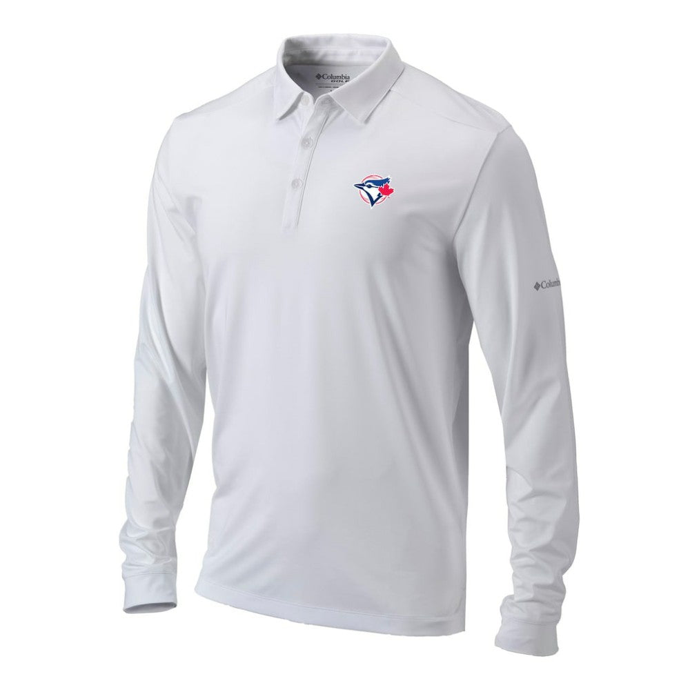 Toronto Blue Jays Omni-Wick Pin High Long Sleeve Polo White