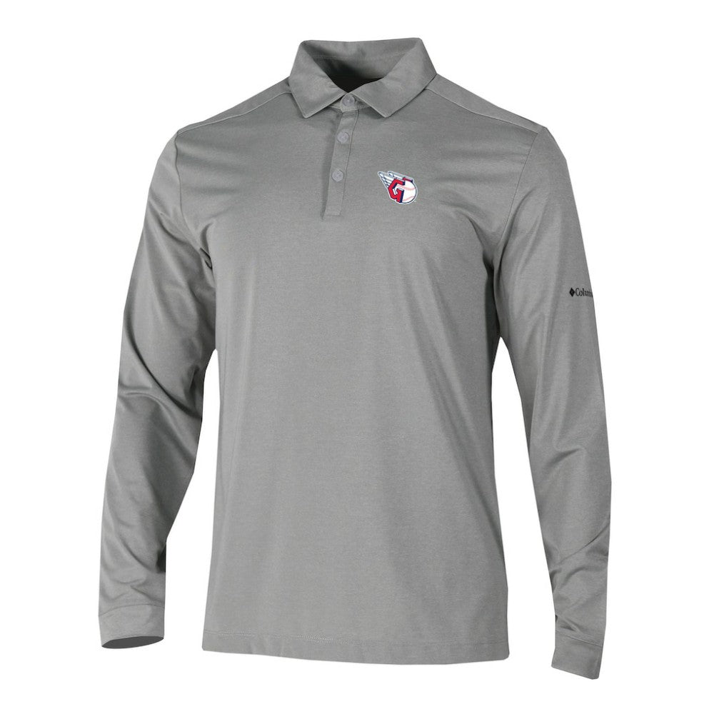 Cleveland Guardians Omni-Wick Pin High Long Sleeve Polo Gray