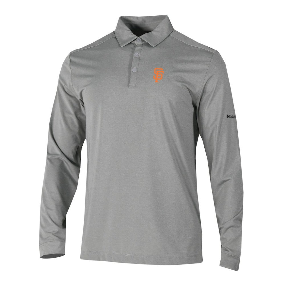 San Francisco Giants Omni-Wick Pin High Long Sleeve Polo Gray