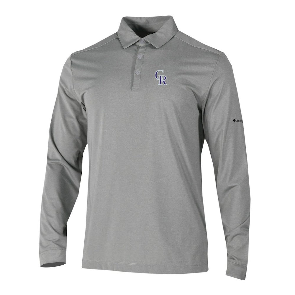 Colorado Rockies Omni-Wick Pin High Long Sleeve Polo Gray