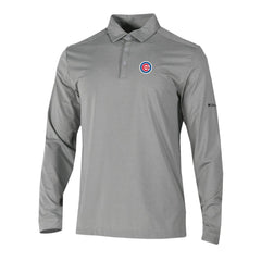 Chicago Cubs Omni-Wick Pin High Long Sleeve Polo Gray