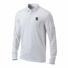 Detroit Tigers Omni-Wick Pin High Long Sleeve Polo White