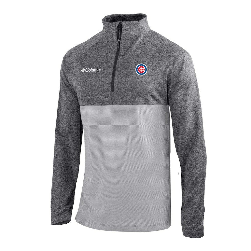 Chicago Cubs Omni-Wick Raglan Rockin' It Quarter-Zip Pullover Gray