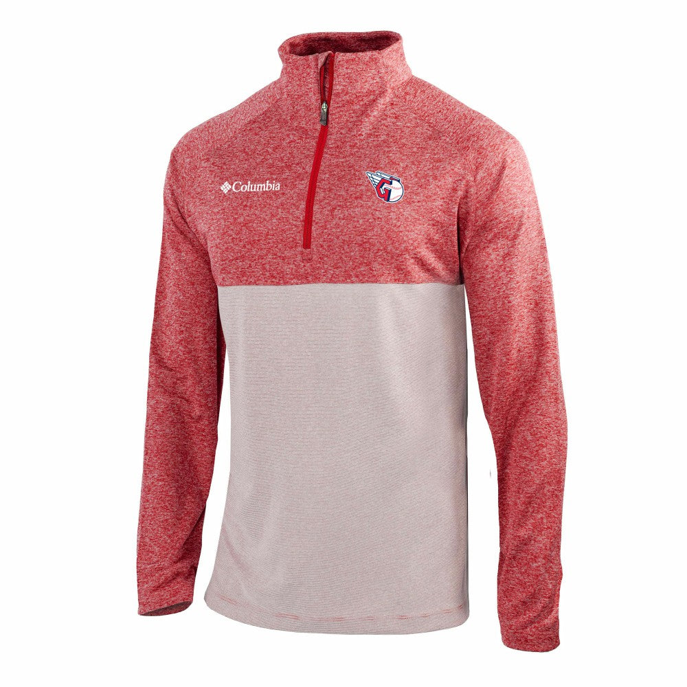 Cleveland Guardians Omni-Wick Raglan Rockin' It Quarter-Zip Pullover Red