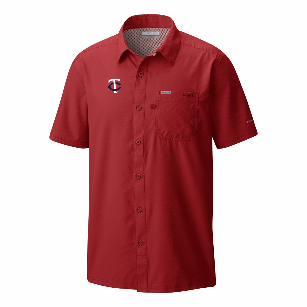 Minnesota Twins Slack Tide Omni-Wick Button-Up Camp Shirt Red