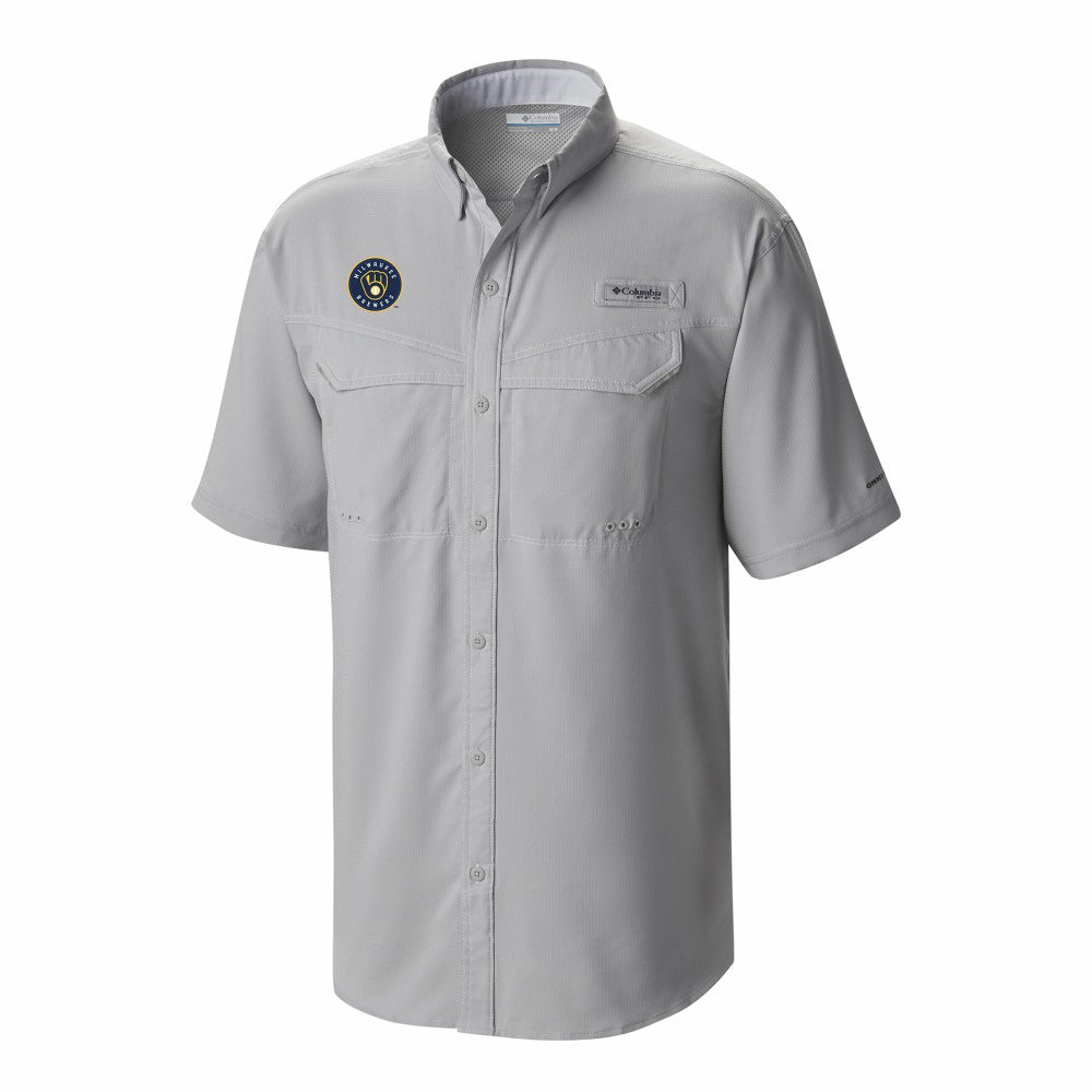Milwaukee Brewers Omni-Wick Low Drag Offshore Button-Up Shirt Gray