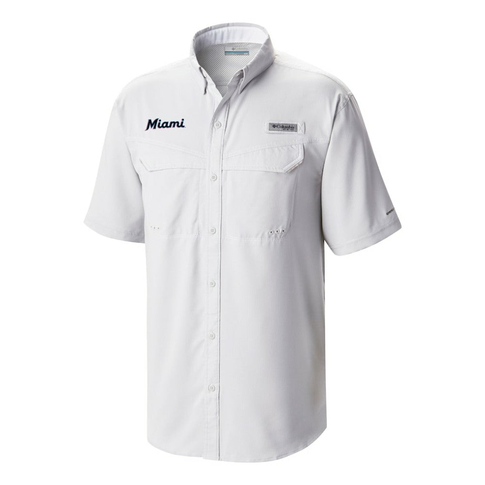 Miami Marlins Omni-Wick Low Drag Offshore Button-Up Shirt White
