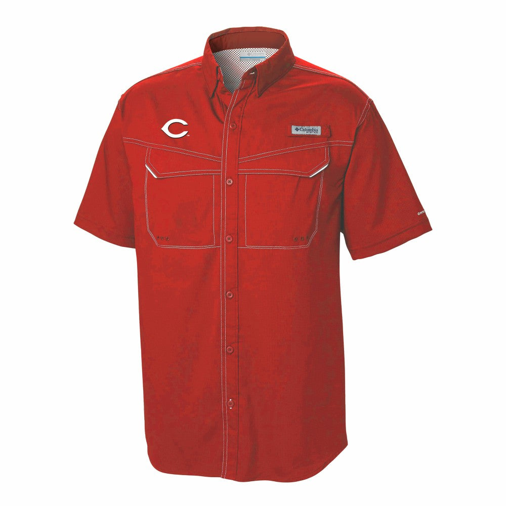 Cincinnati Reds Omni-Wick Low Drag Offshore Button-Up Shirt Red