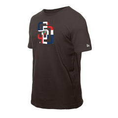 San Diego Padres Dominican Republic Flag Logo T-Shirt Brown