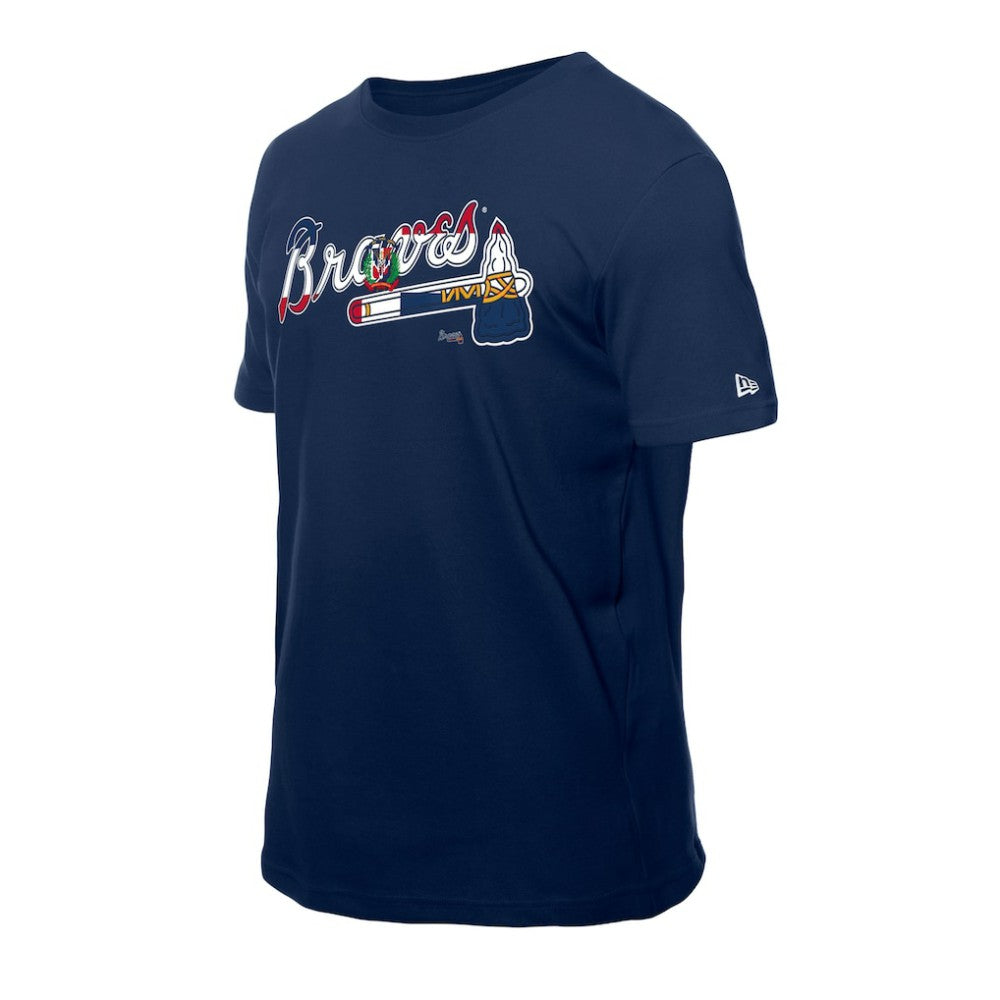 Atlanta Braves Dominican Republic Flag Logo T-Shirt Navy