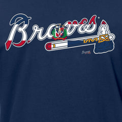 Atlanta Braves Dominican Republic Flag Logo T-Shirt Navy