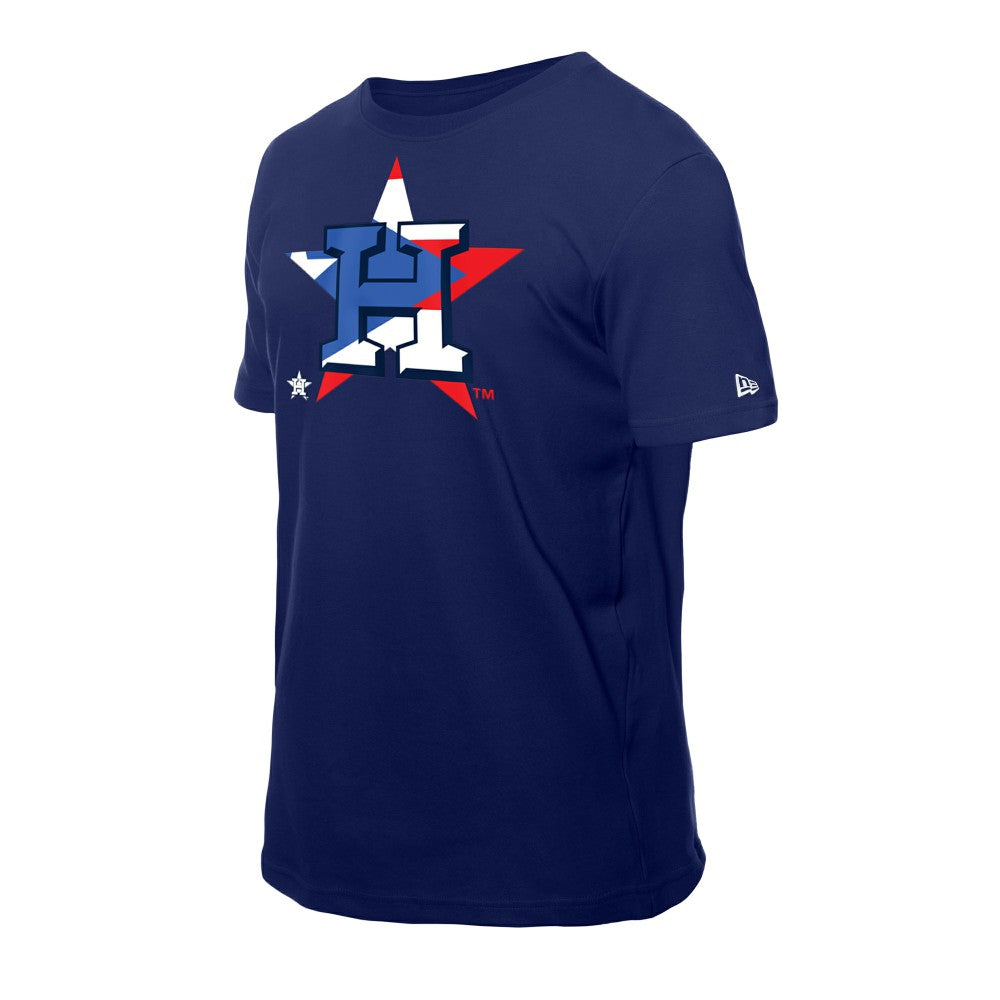 Houston Astros Puerto Rican Flag Logo T-Shirt Navy