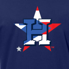 Houston Astros Puerto Rican Flag Logo T-Shirt Navy
