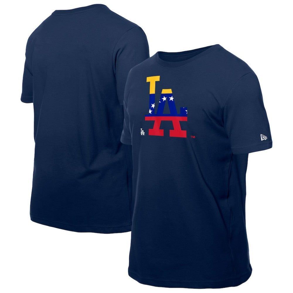Los Angeles Dodgers Venezuelan Flag Logo T-Shirt Navy