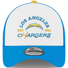 Los Angeles Chargers New Era Charger Power A-Frame 9FORTY Adjustable Hat - White/Powder Blue for sale