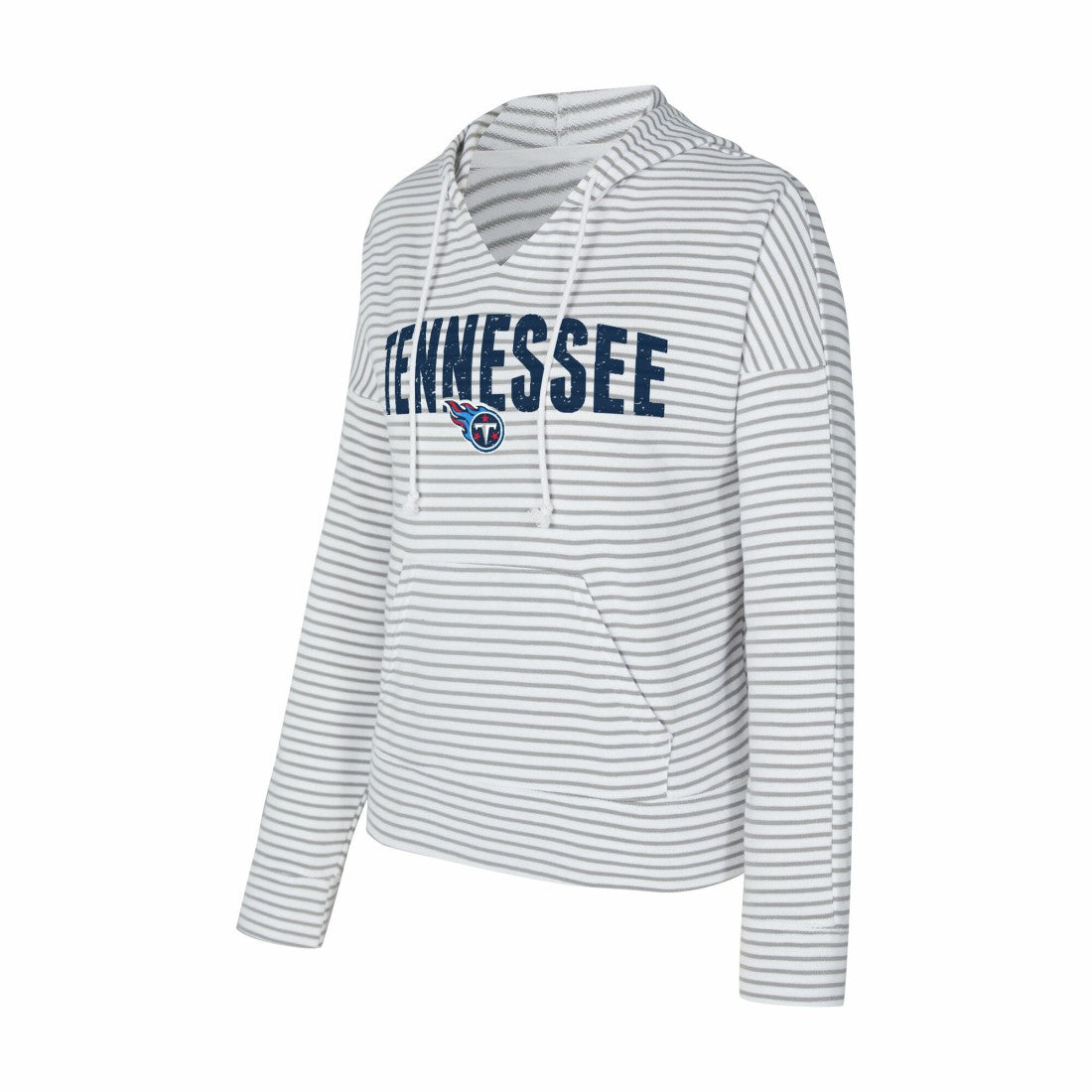 Tennessee Titans Concepts Sport Women's Liftoff Striped V-Neck Hoodie - White/Gray online