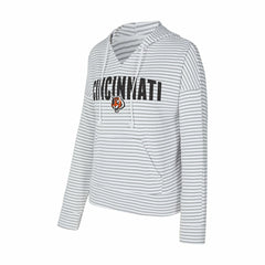 Cincinnati Bengals Concepts Sport Women's Liftoff Striped V-Neck Hoodie - White/Gray outlet