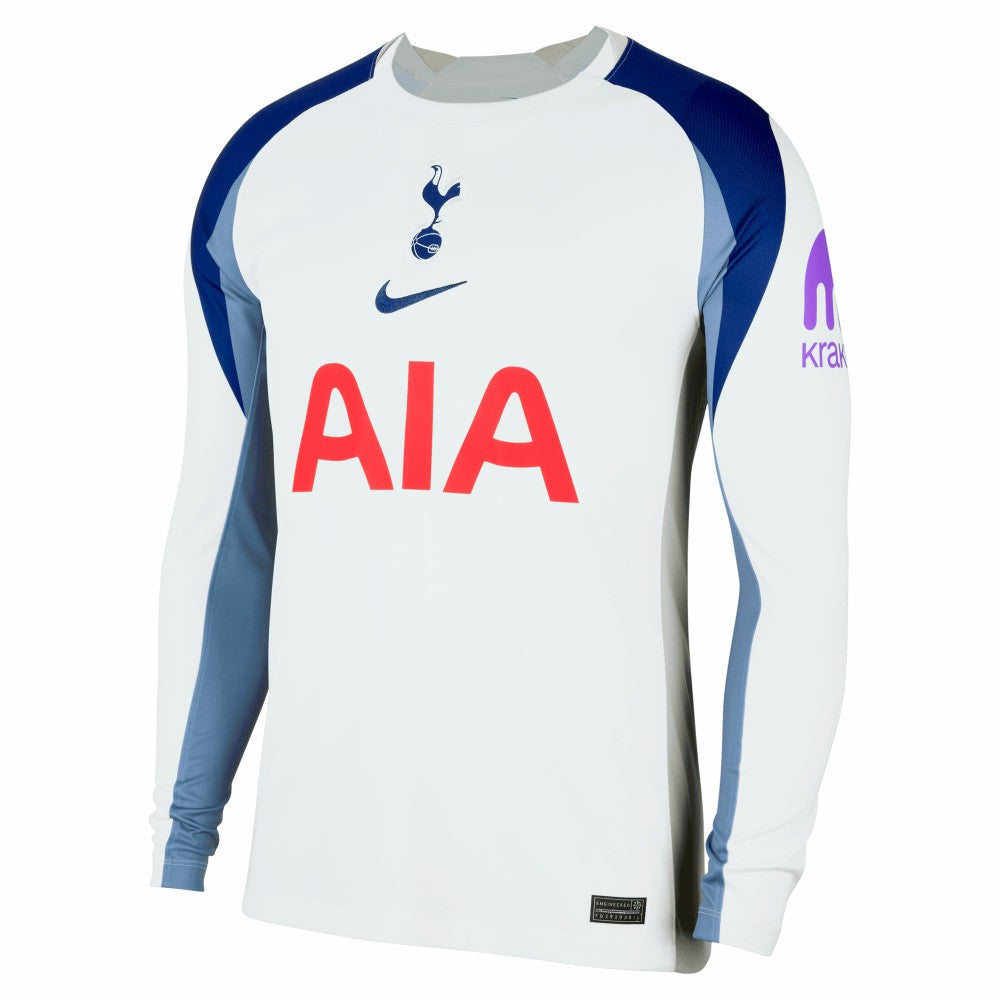 Tottenham Hotspur 2025/26 Home Replica Long Sleeve Custom Jersey - White shop