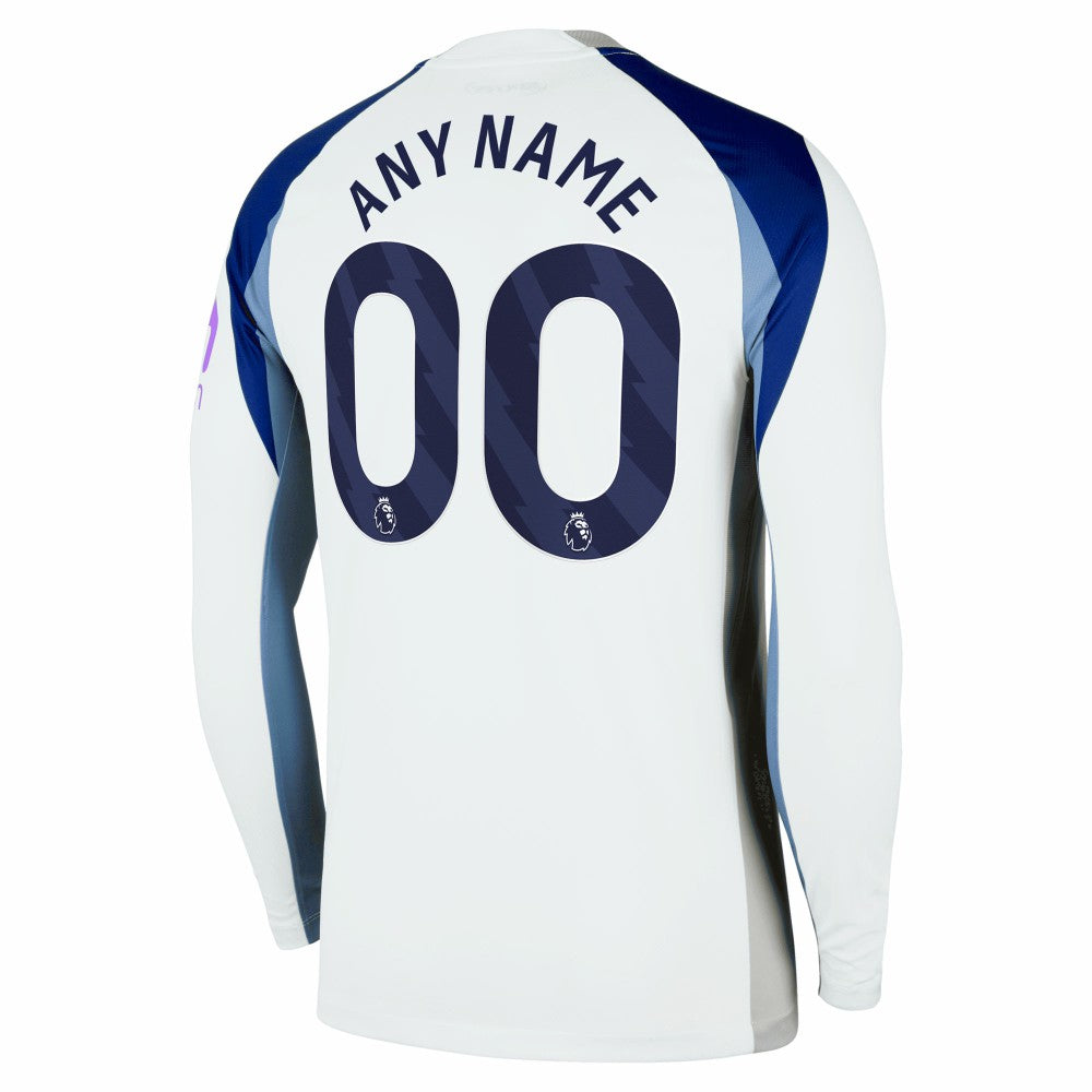 Tottenham Hotspur 2025/26 Home Replica Long Sleeve Custom Jersey - White shop