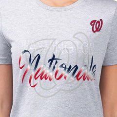 Washington Nationals G-III 4Her by Carl Banks Women's Super-Slim Fit Lightweight Shadow Logo Graphic T-Shirt Heather Gray