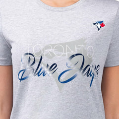 Toronto Blue Jays G-III 4Her by Carl Banks Women's Super-Slim Fit Lightweight Shadow Logo Graphic T-Shirt Heather Gray