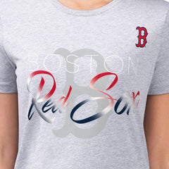 Boston Red Sox G-III 4Her by Carl Banks Women's Super-Slim Fit Lightweight Shadow Logo Graphic T-Shirt Heather Gray