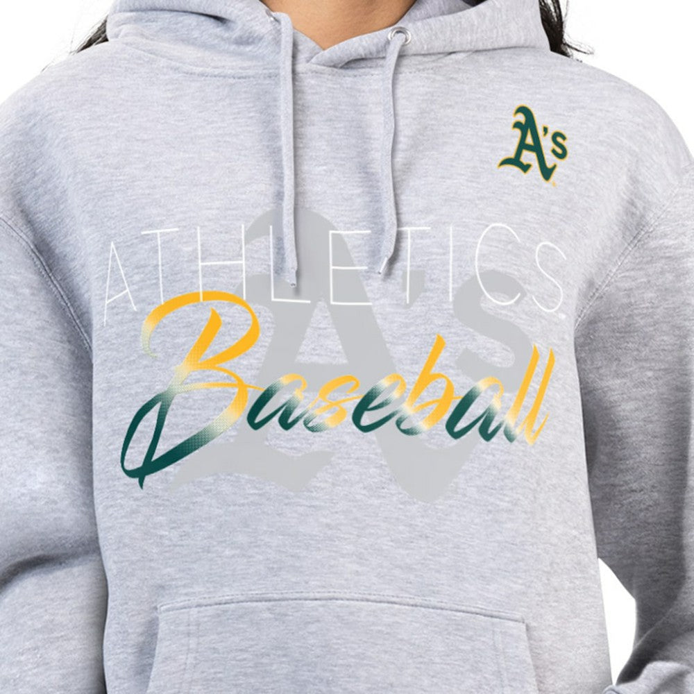 Athletics G-III 4Her by Carl Banks Women's Shadow Logo Graphic Pullover Hoodie Heather Gray